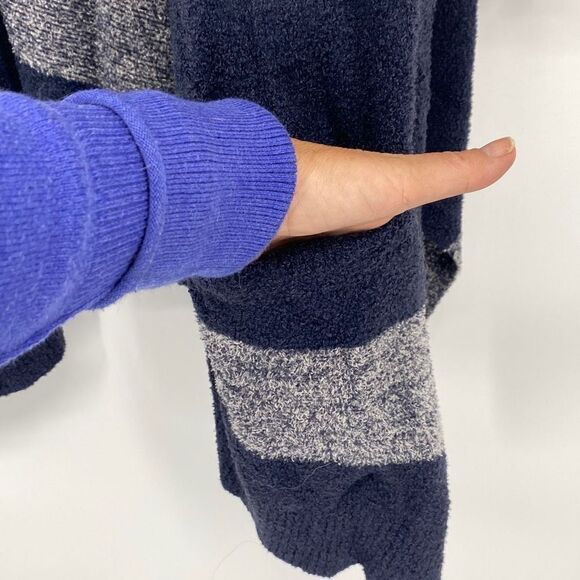 Barefoot Dreams CozyChic Lite Cliffside Cardigan Sweater Wrap Navy One‎ Size - Picture 8 of 14